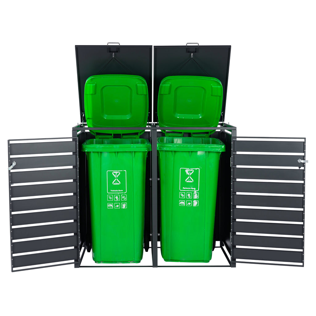 Boîte de rangement pour poubelles, lot de 3, anthracite RAL 7016