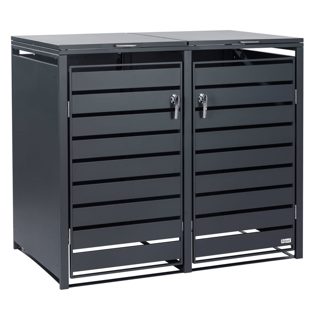 Boîte de rangement pour poubelles, lot de 2, anthracite RAL 7016
