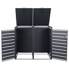 Boîte de rangement pour poubelles, lot de 2, anthracite RAL 7016