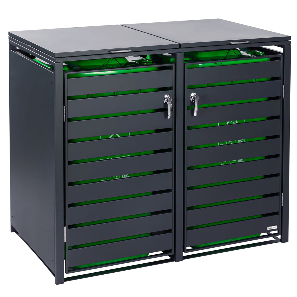 Boîte de rangement pour poubelles, lot de 3, anthracite RAL 7016