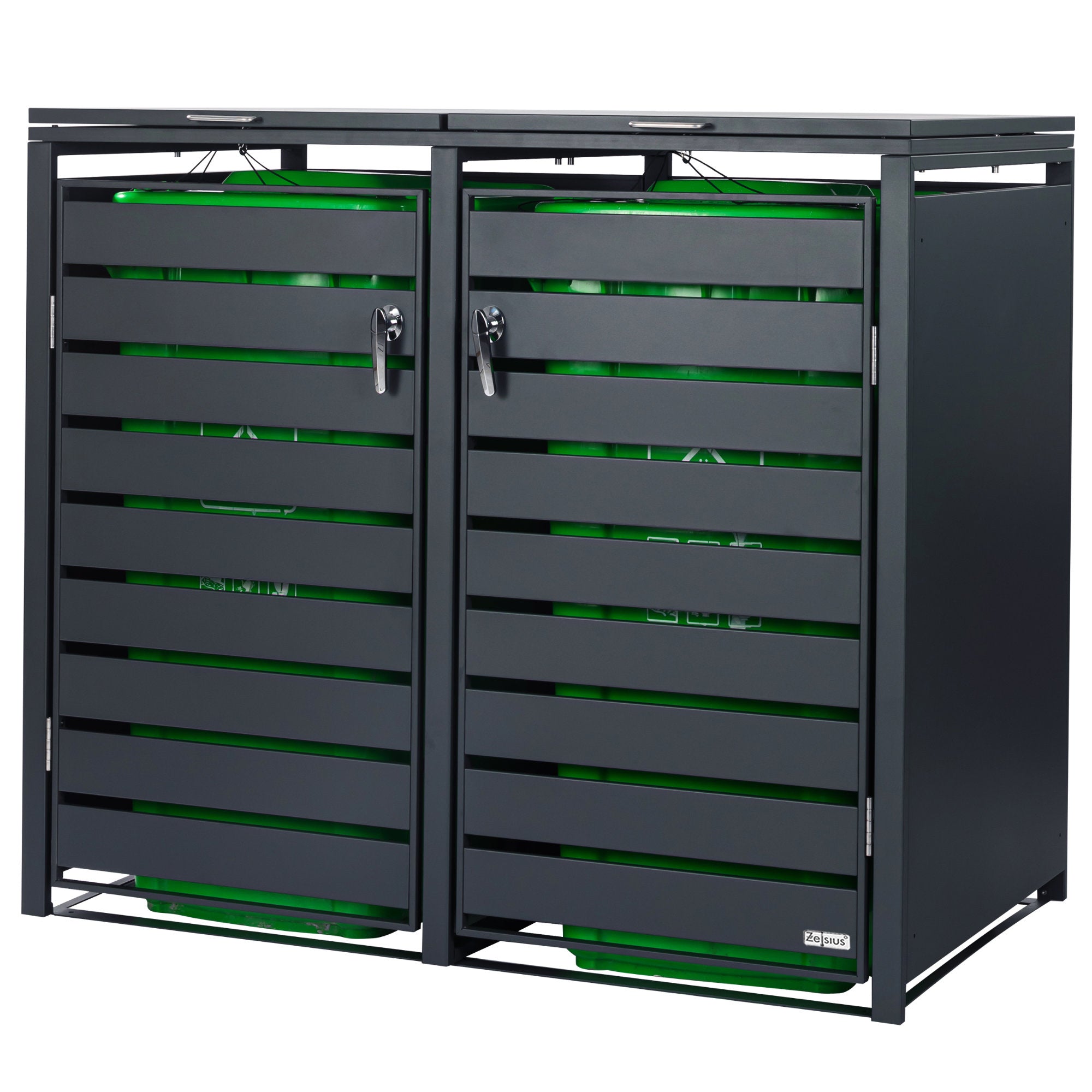 Mülltonnenbox, 2er Set, Anthrazit RAL 7016