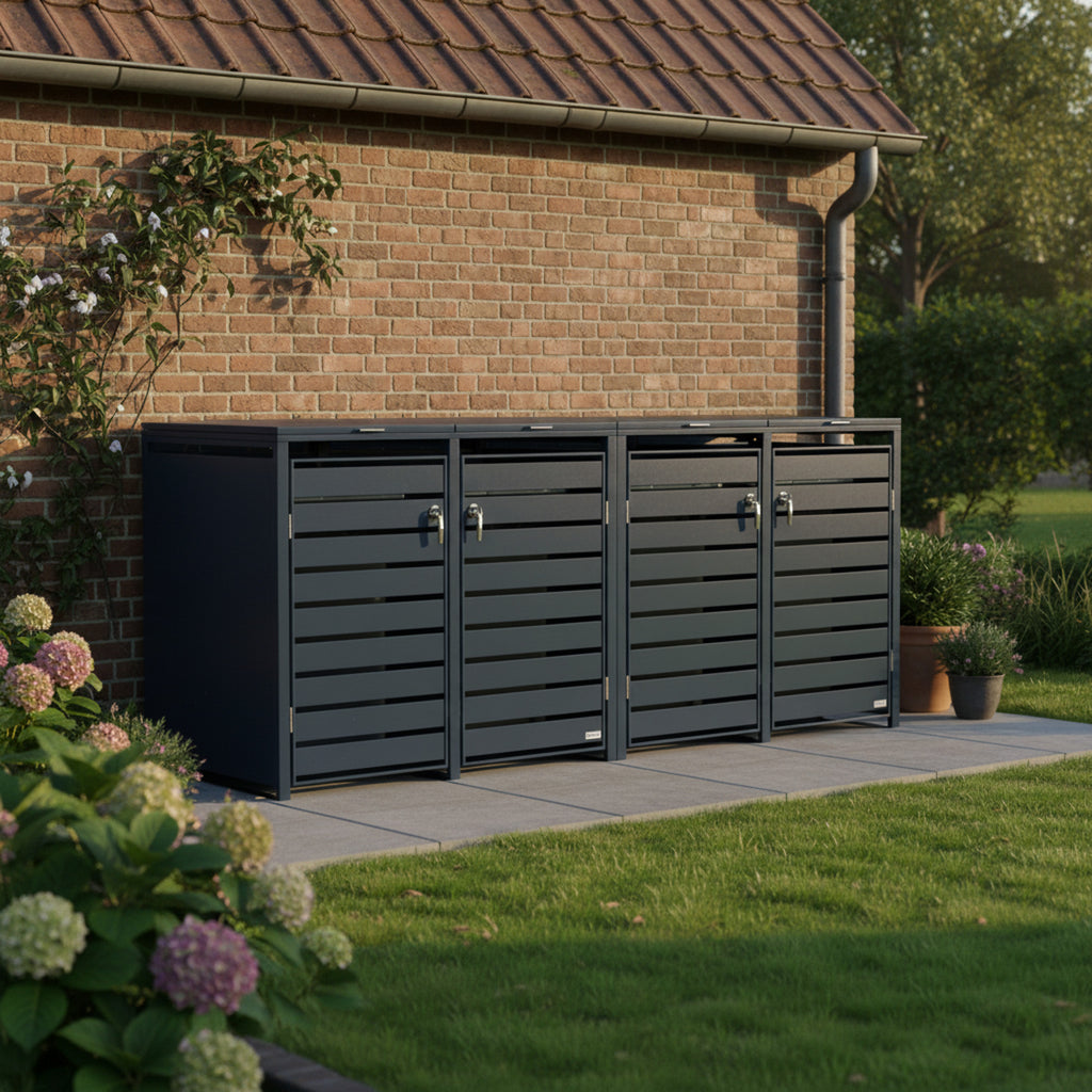 Boîte de rangement pour poubelles, lot de 4, anthracite RAL 7016