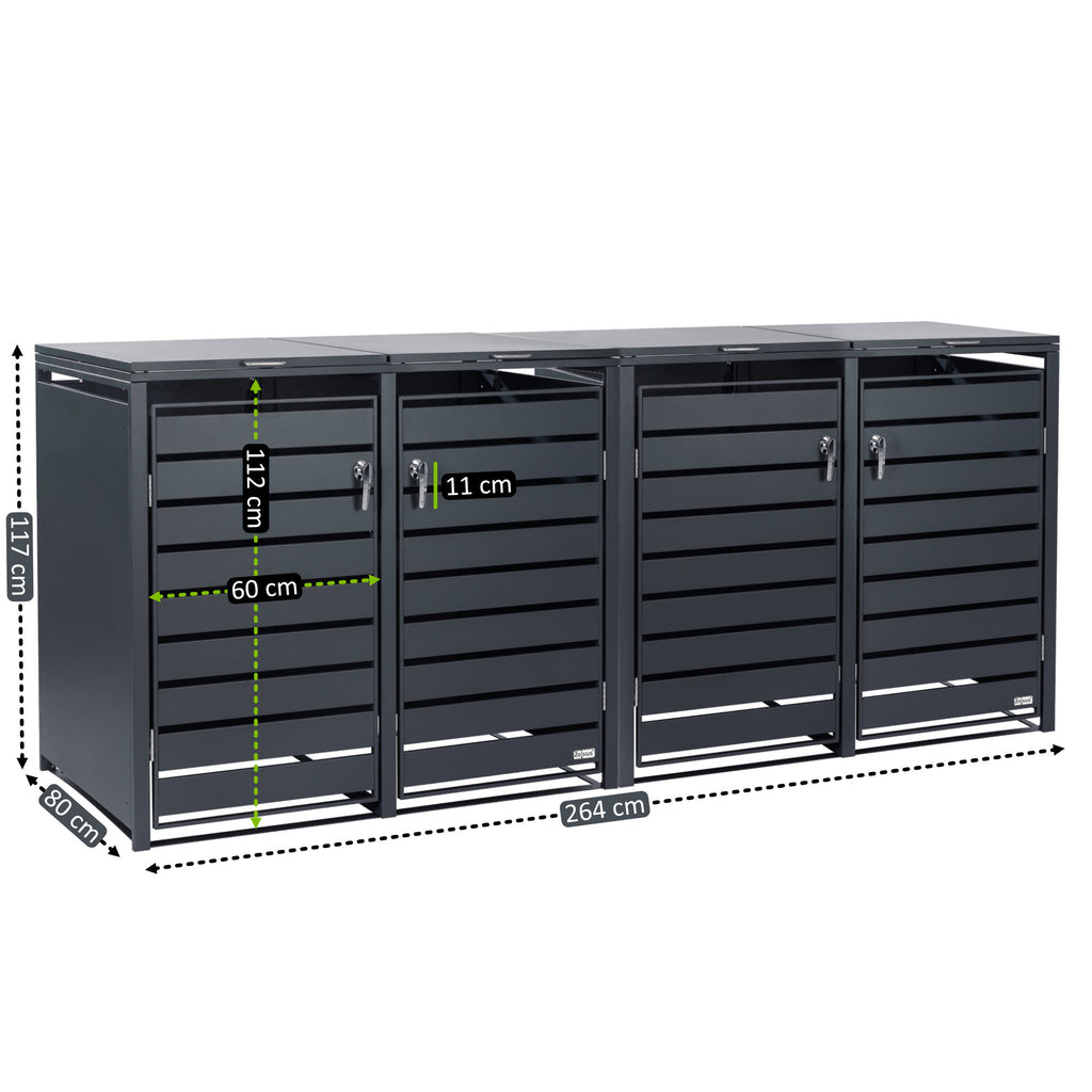 Boîte de rangement pour poubelles, lot de 4, anthracite RAL 7016