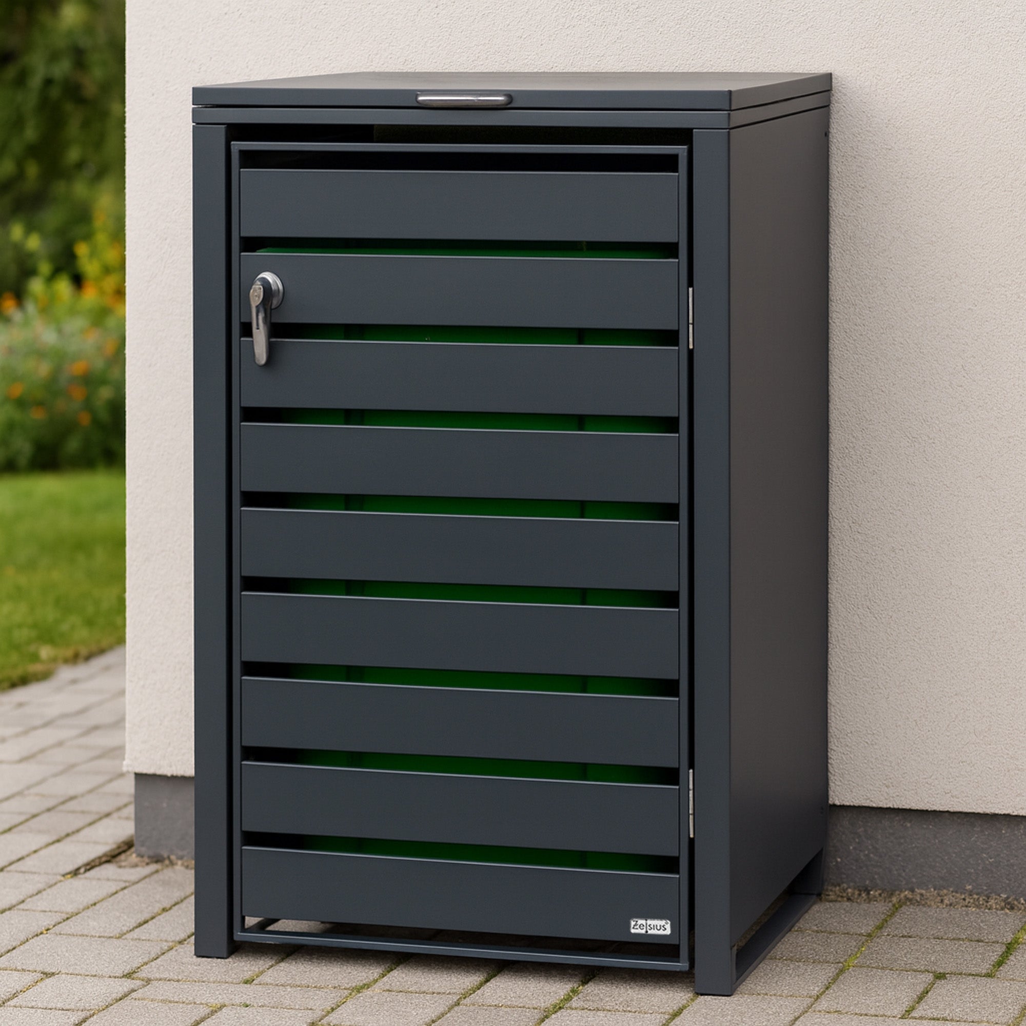 Garbage can enclosure, anthracite RAL 7016