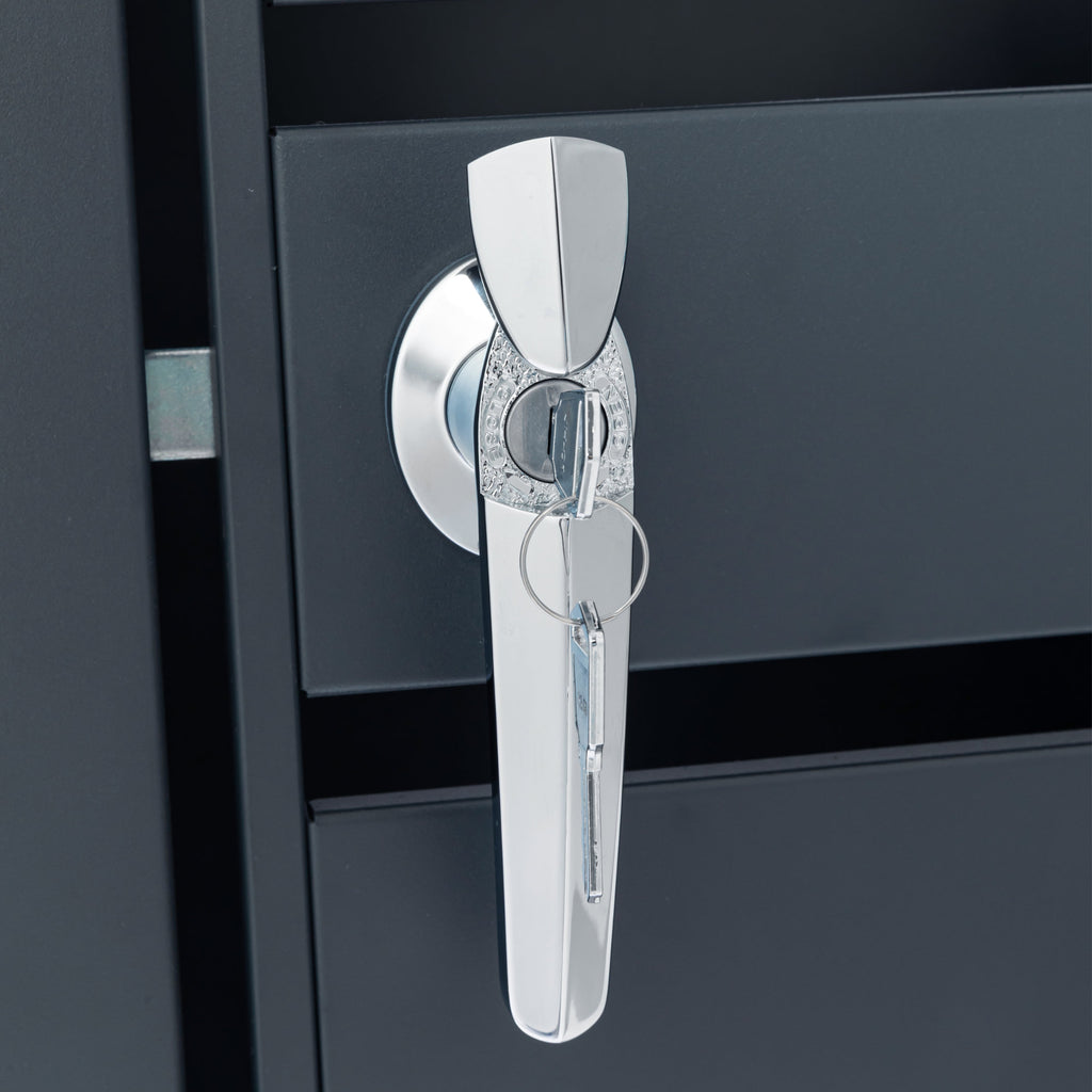 Mülltonnenbox, Anthrazit RAL 7016, inkl. abgerundetem Deckel