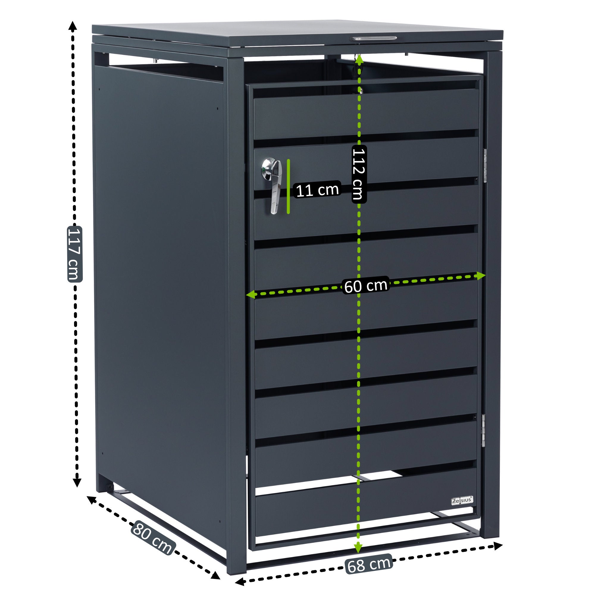 Garbage can enclosure, anthracite RAL 7016