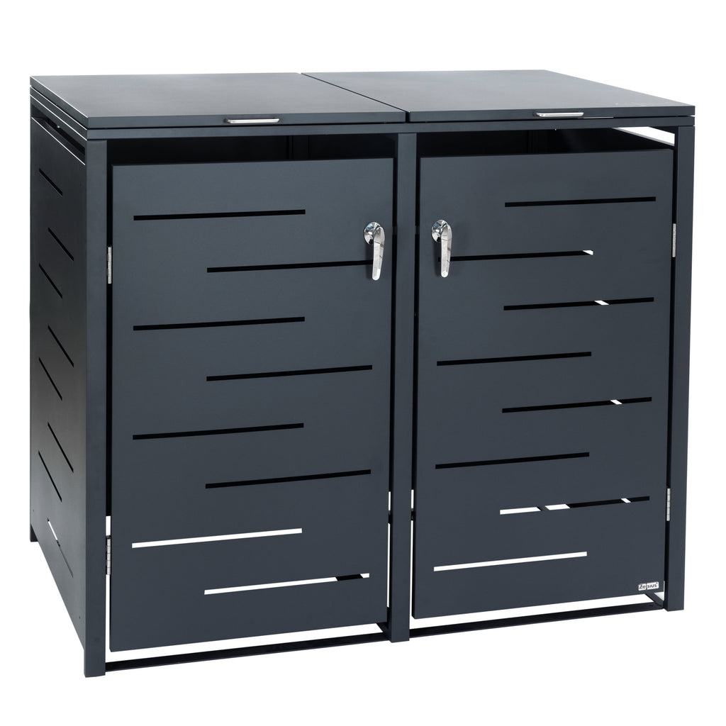 Mülltonnenbox, 2er Set, Anthrazit RAL 7016