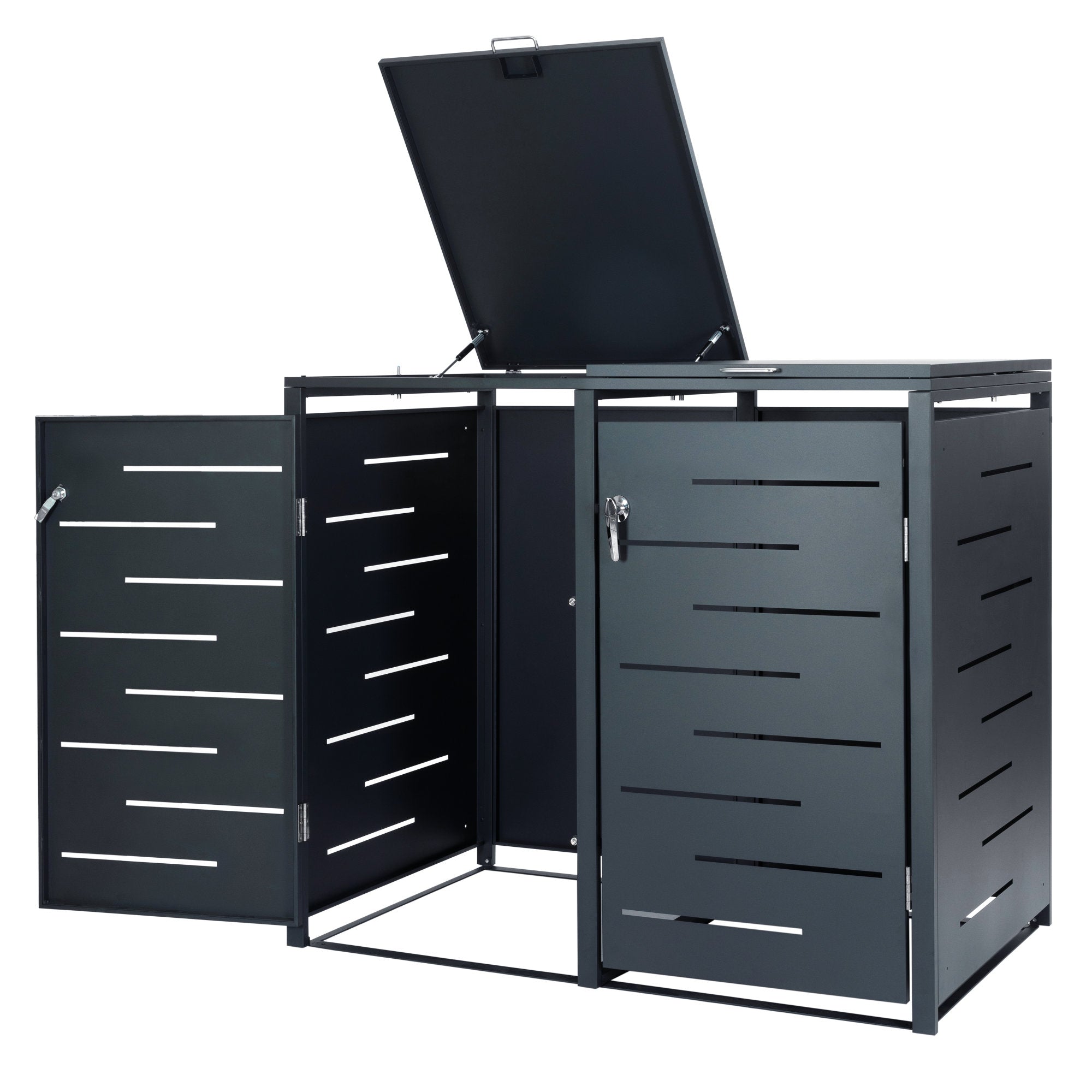 Bin storage box, set of 3, anthracite RAL 7016