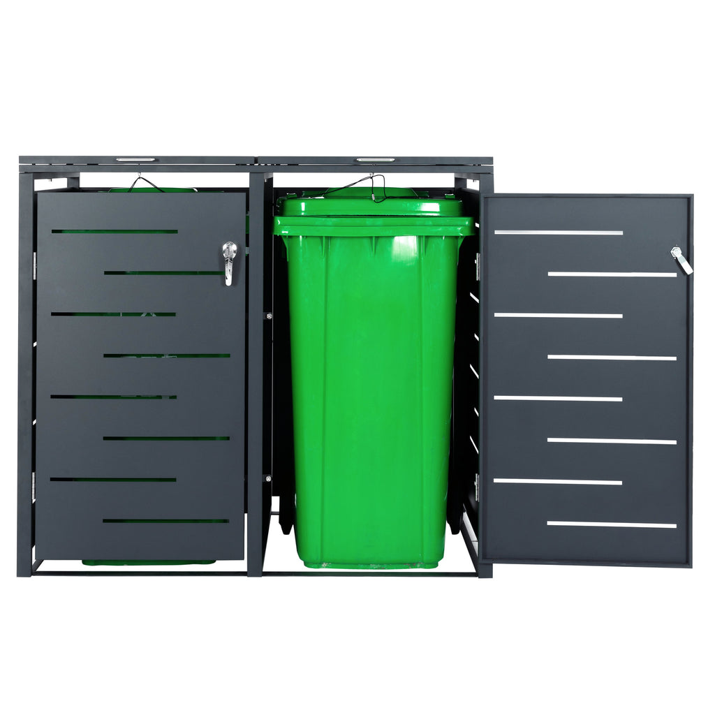 Mülltonnenbox, 4er Set, Anthrazit RAL 7016