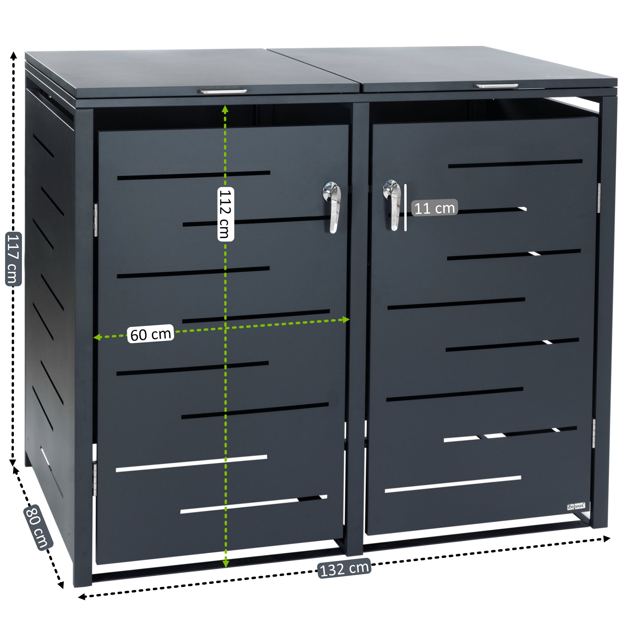 Bin storage box, set of 2, anthracite RAL 7016