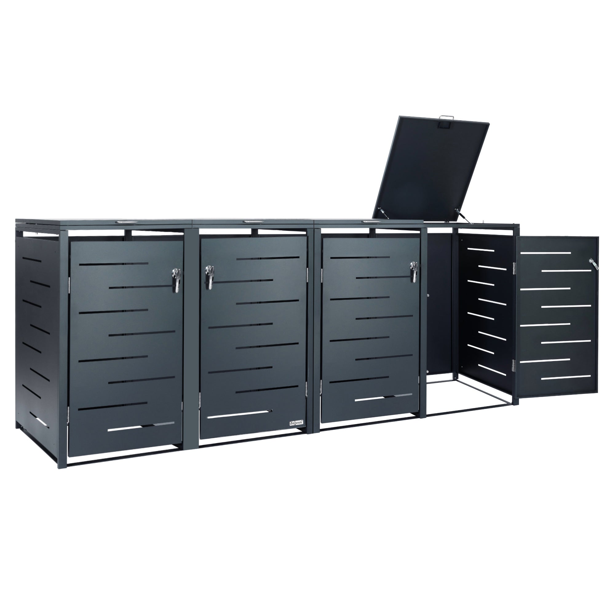 Bin storage box, set of 4, anthracite RAL 7016