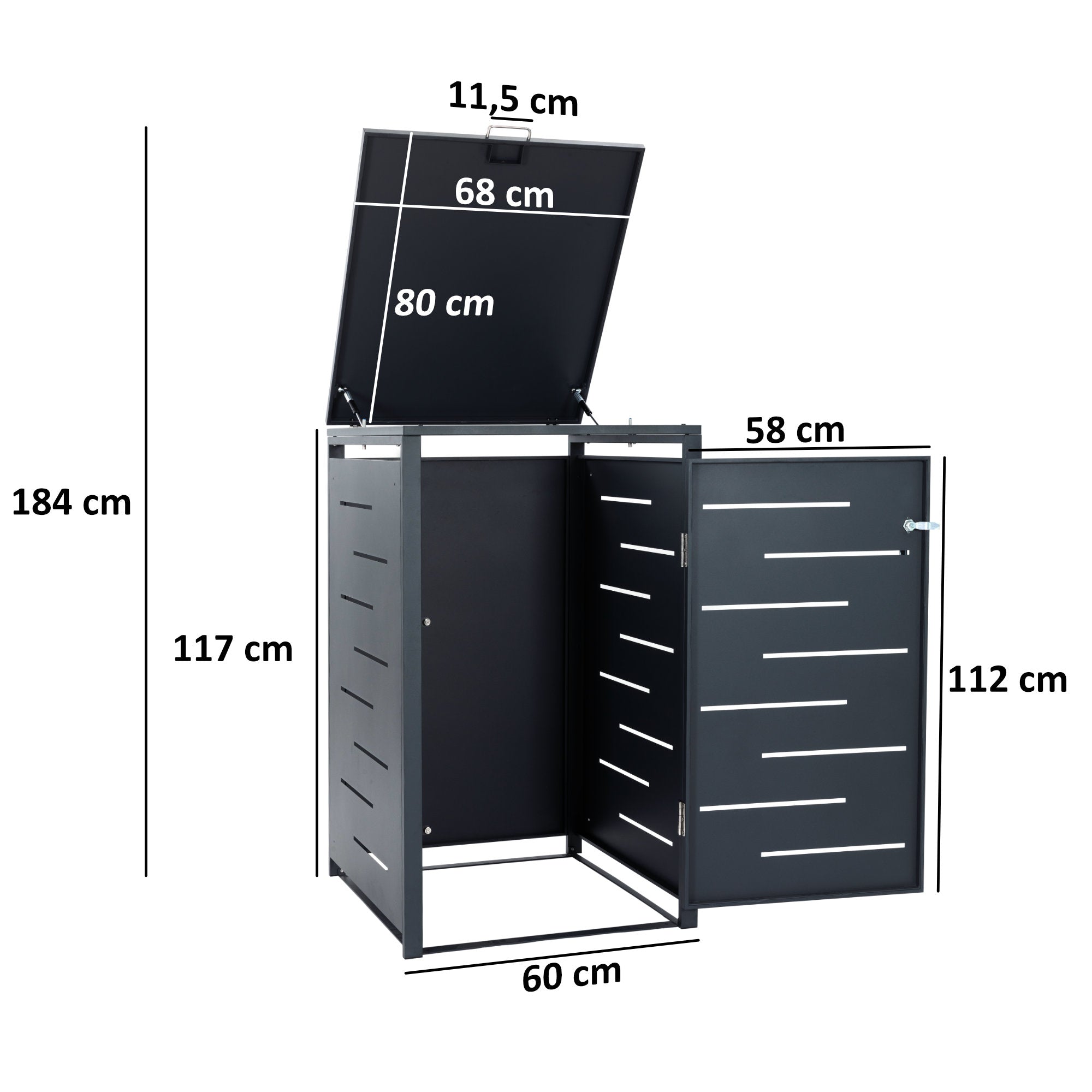 Garbage can enclosure, anthracite RAL 7016