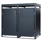 Bin storage box, set of 2, anthracite RAL 7016, including green roof