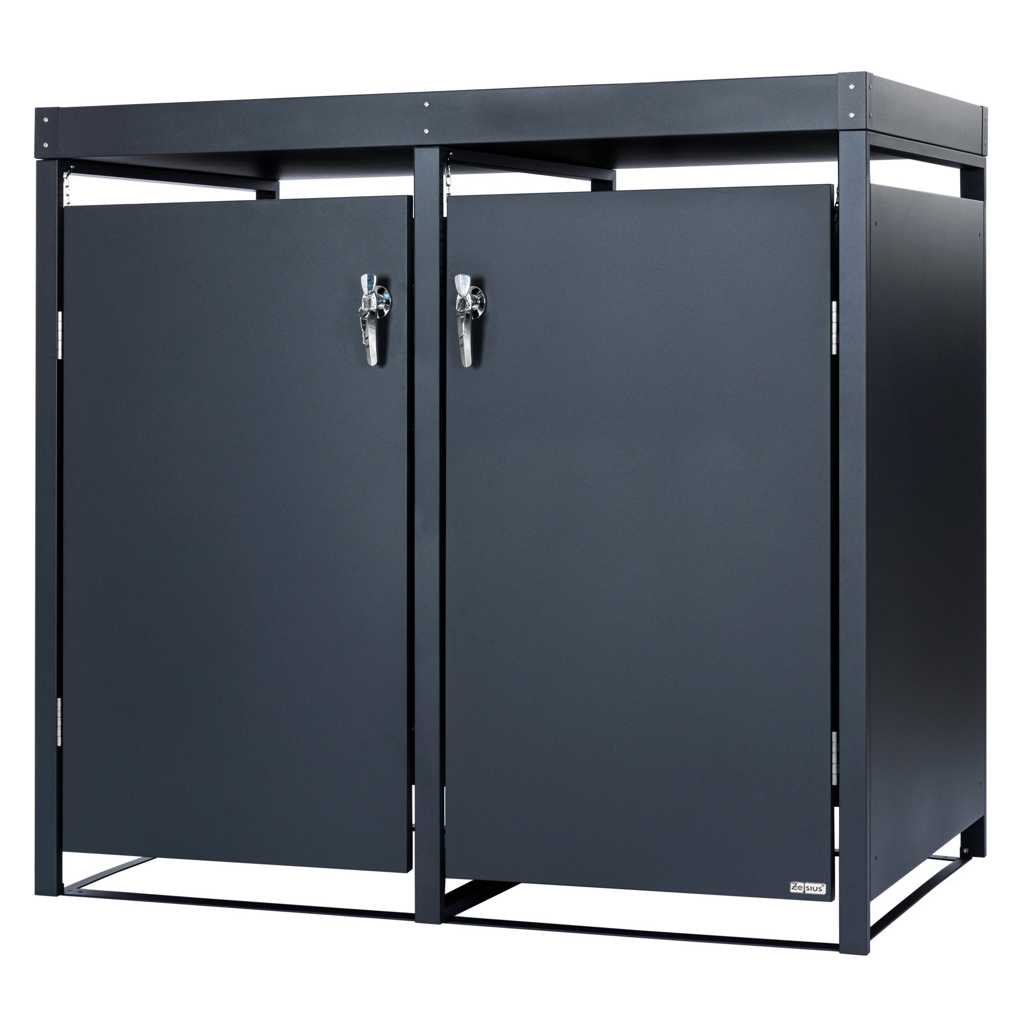 Bin storage box, set of 2, anthracite RAL 7016, including green roof