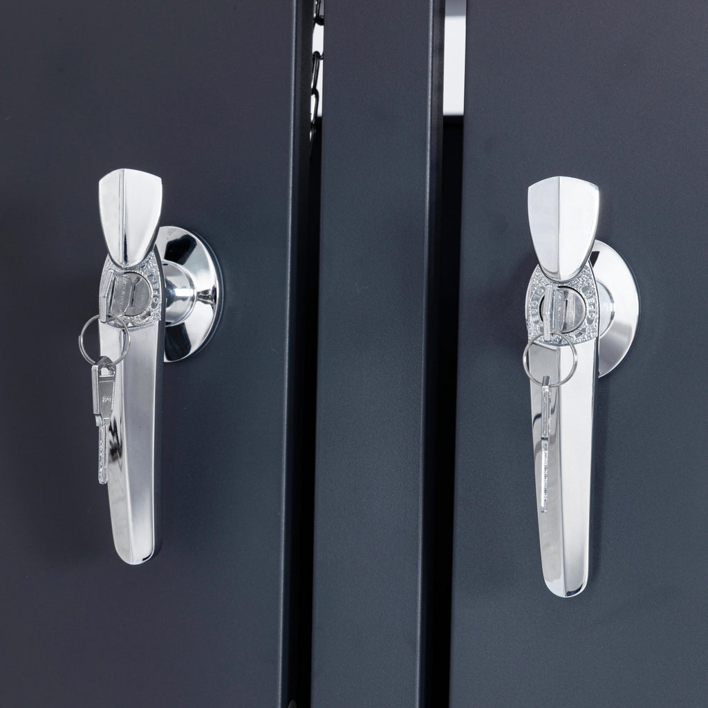 Mülltonnenbox, 4er Set, Anthrazit RAL 7016, inkl. Pflanzdach