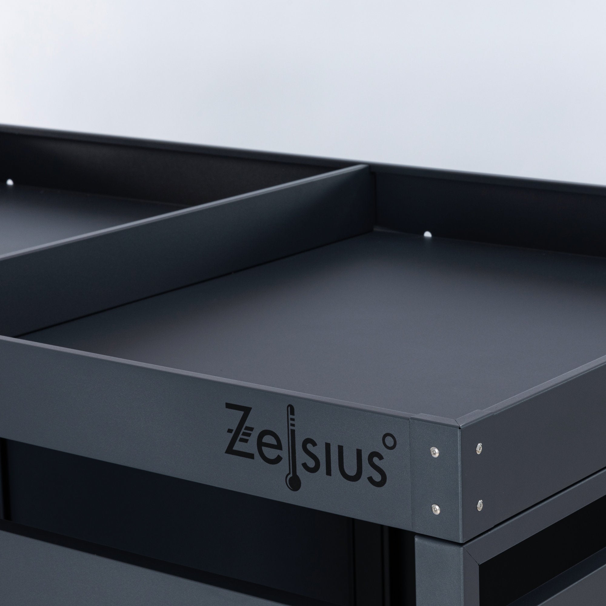 Bin storage unit, set of 3, anthracite RAL 7016, including green roof