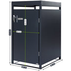 Bin storage box, anthracite RAL 7016, including green roof