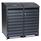 Boîte de rangement pour poubelles, lot de 2, anthracite RAL 7016, avec couvercle arrondi