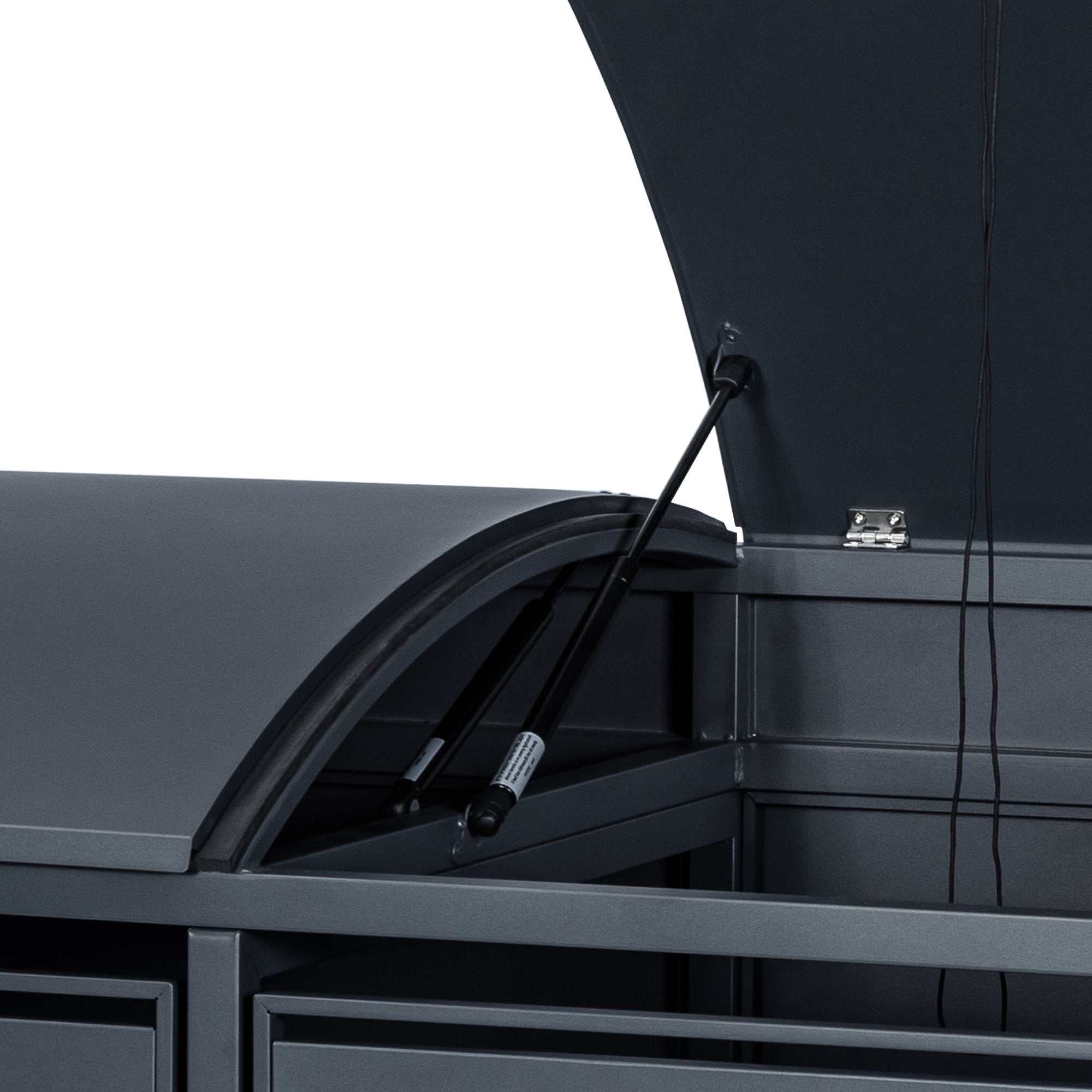 Bin storage box, set of 2, anthracite RAL 7016, including rounded lid