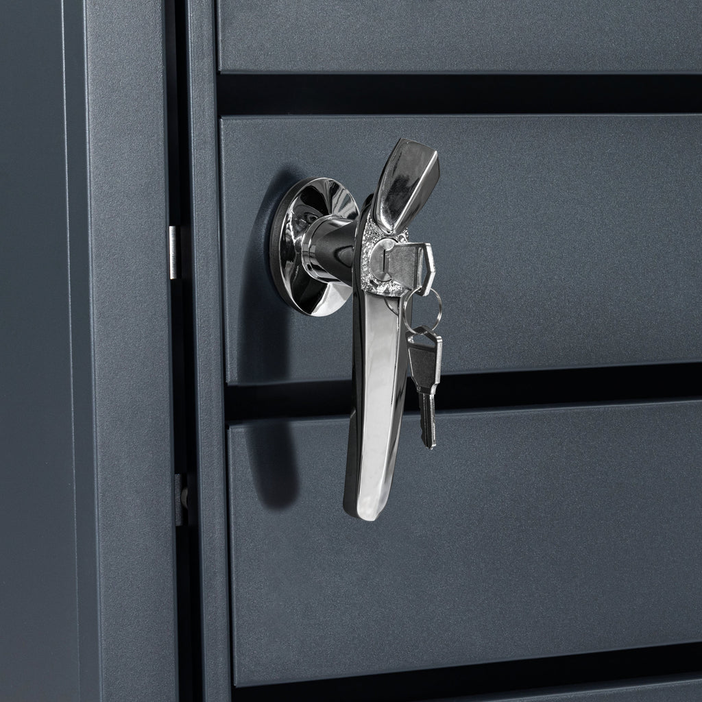 Mülltonnenbox, Anthrazit RAL 7016, inkl. abgerundetem Deckel