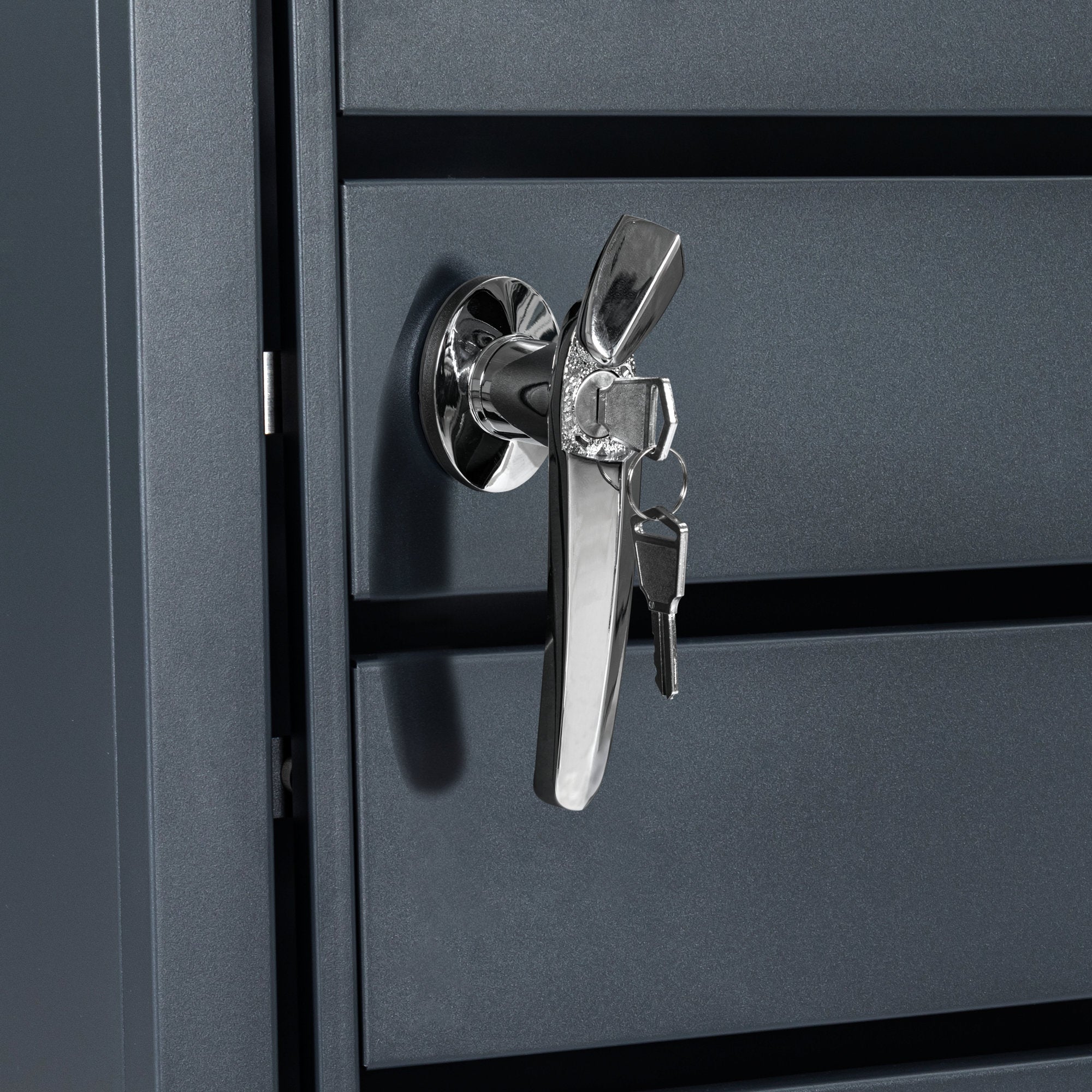 Bin storage box, anthracite RAL 7016, including rounded lid