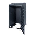 Boîte de rangement pour poubelles, lot de 3, anthracite RAL 7016, avec couvercle arrondi