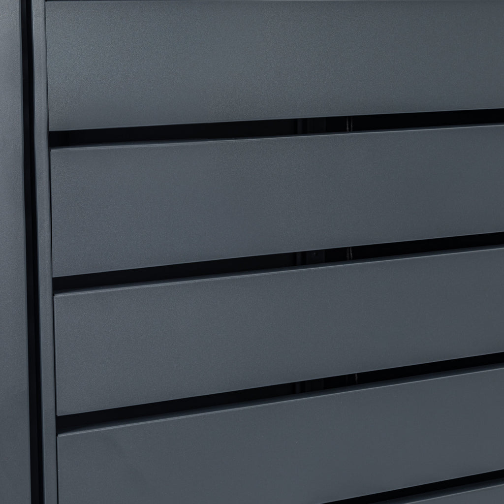 Mülltonnenbox, Anthrazit RAL 7016, inkl. abgerundetem Deckel