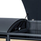 Ensemble de 4 poubelles de rangement, anthracite RAL 7016, porte imitation bois, couvercle arrondi inclus