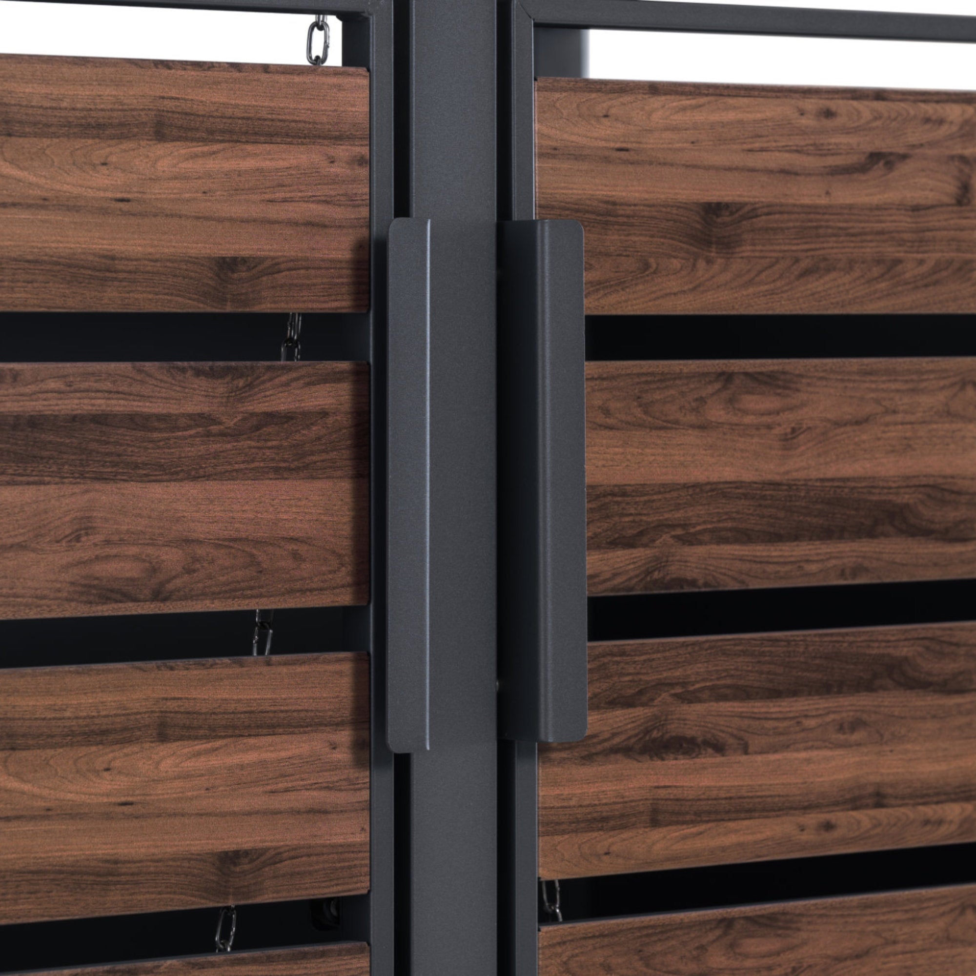 Bin storage unit, set of 4, anthracite RAL 7016, door in wood look, incl. green roof