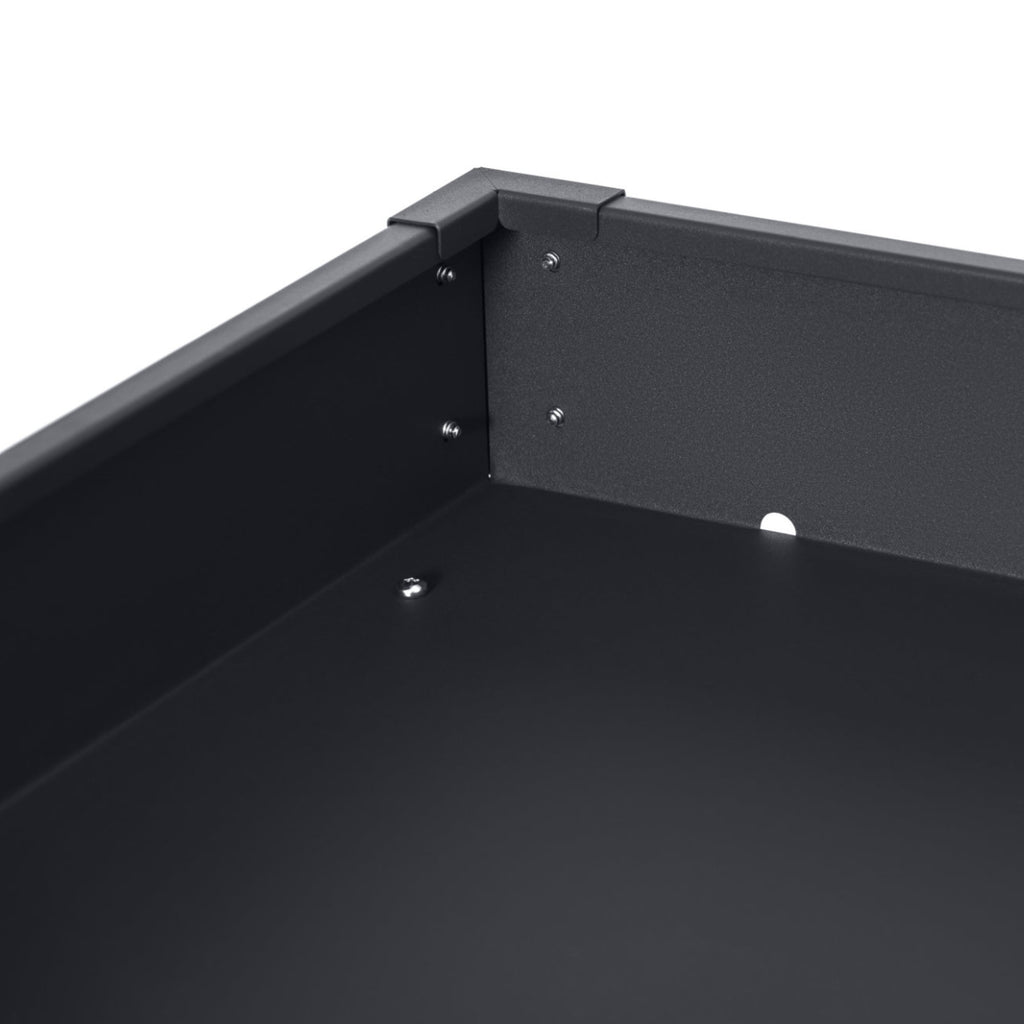 Bin storage unit, set of 4, anthracite RAL 7016, door in wood look, incl. green roof