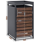 Bin storage box, anthracite RAL 7016, door in wood look, incl. green roof