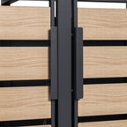Ensemble de 3 abris à poubelles, anthracite RAL 7016, porte imitation bois, toit végétalisé inclus