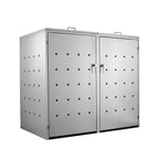 Boîte de rangement « losange », lot de 2, en acier inoxydable, avec couvercles à charnières