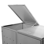 Boîte de rangement « losange », lot de 2, en acier inoxydable, avec couvercles à charnières