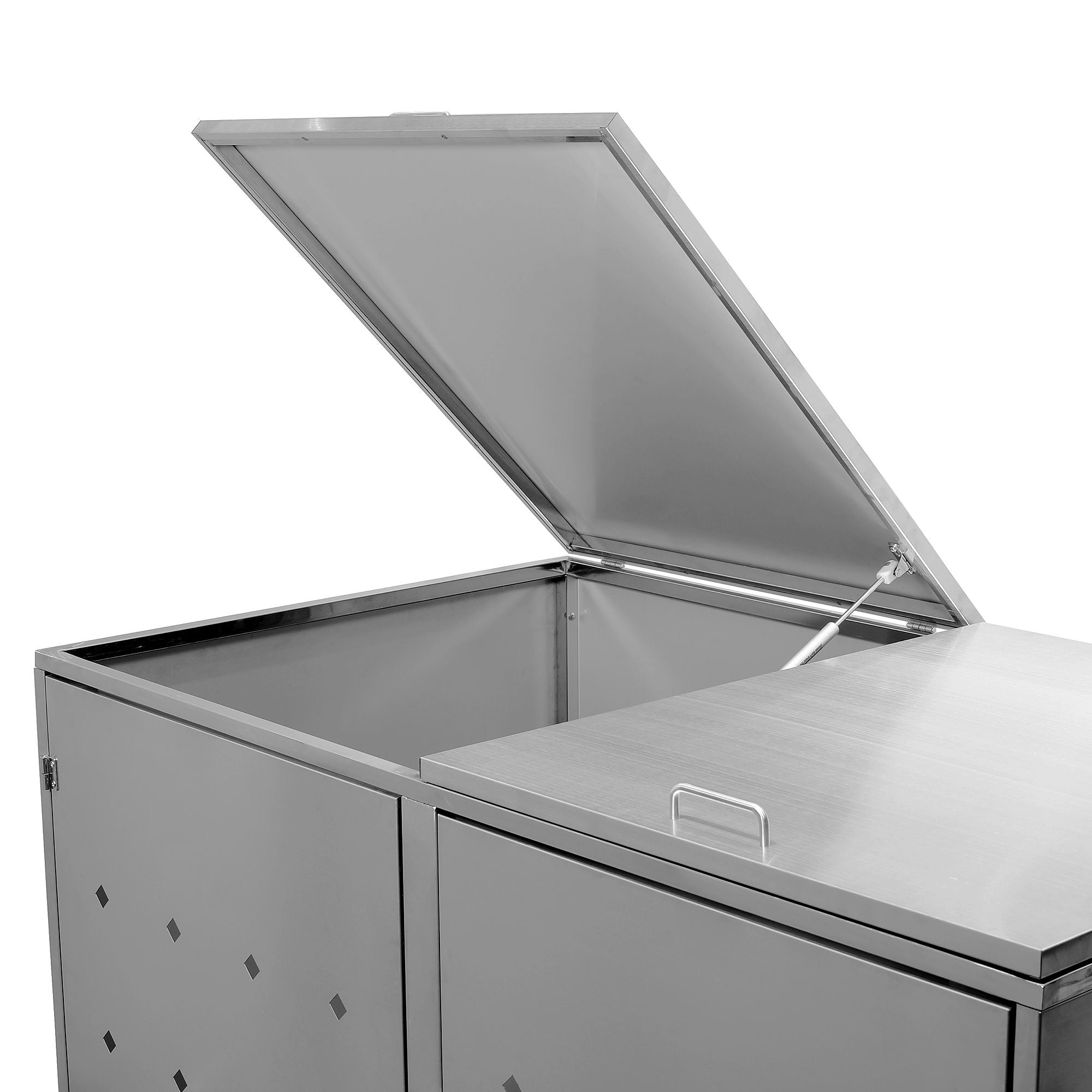 Boîte de rangement « losange », lot de 2, en acier inoxydable, avec couvercles à charnières