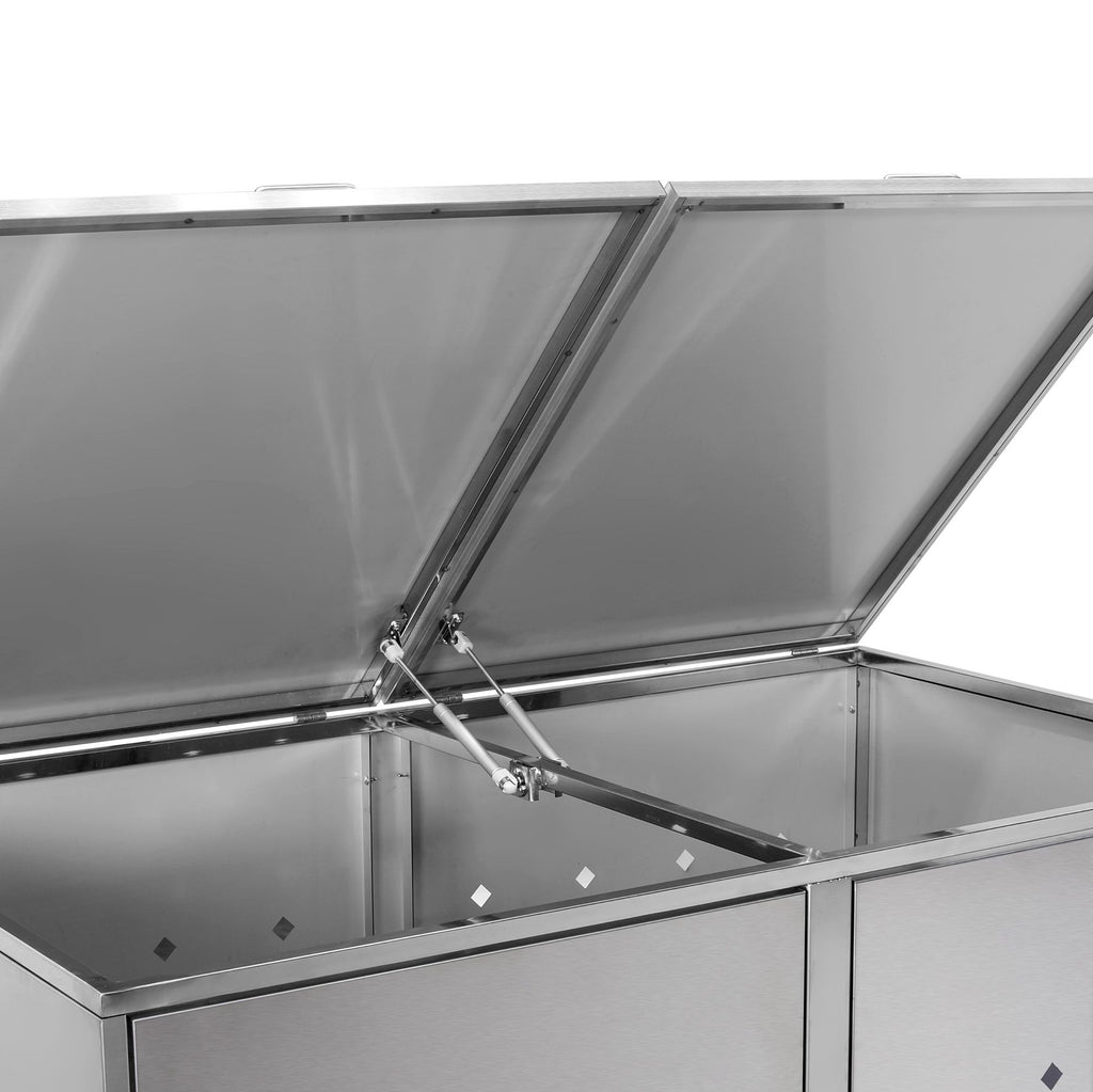 Boîte de rangement « losange », lot de 2, en acier inoxydable, avec couvercles à charnières