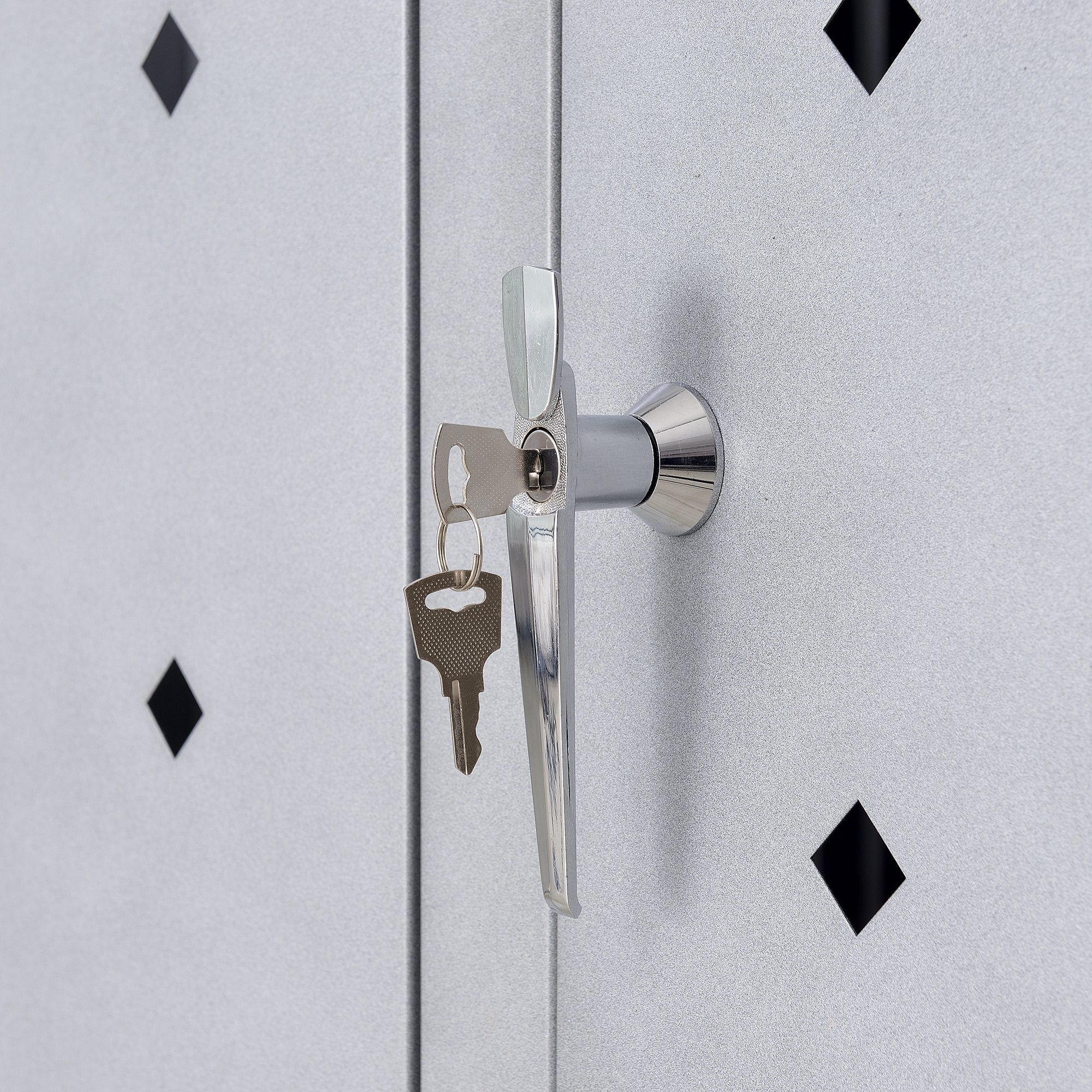 Ensemble de 3 bacs de rangement pour ciment « Rhombus », en acier inoxydable, avec couvercles à charnières.