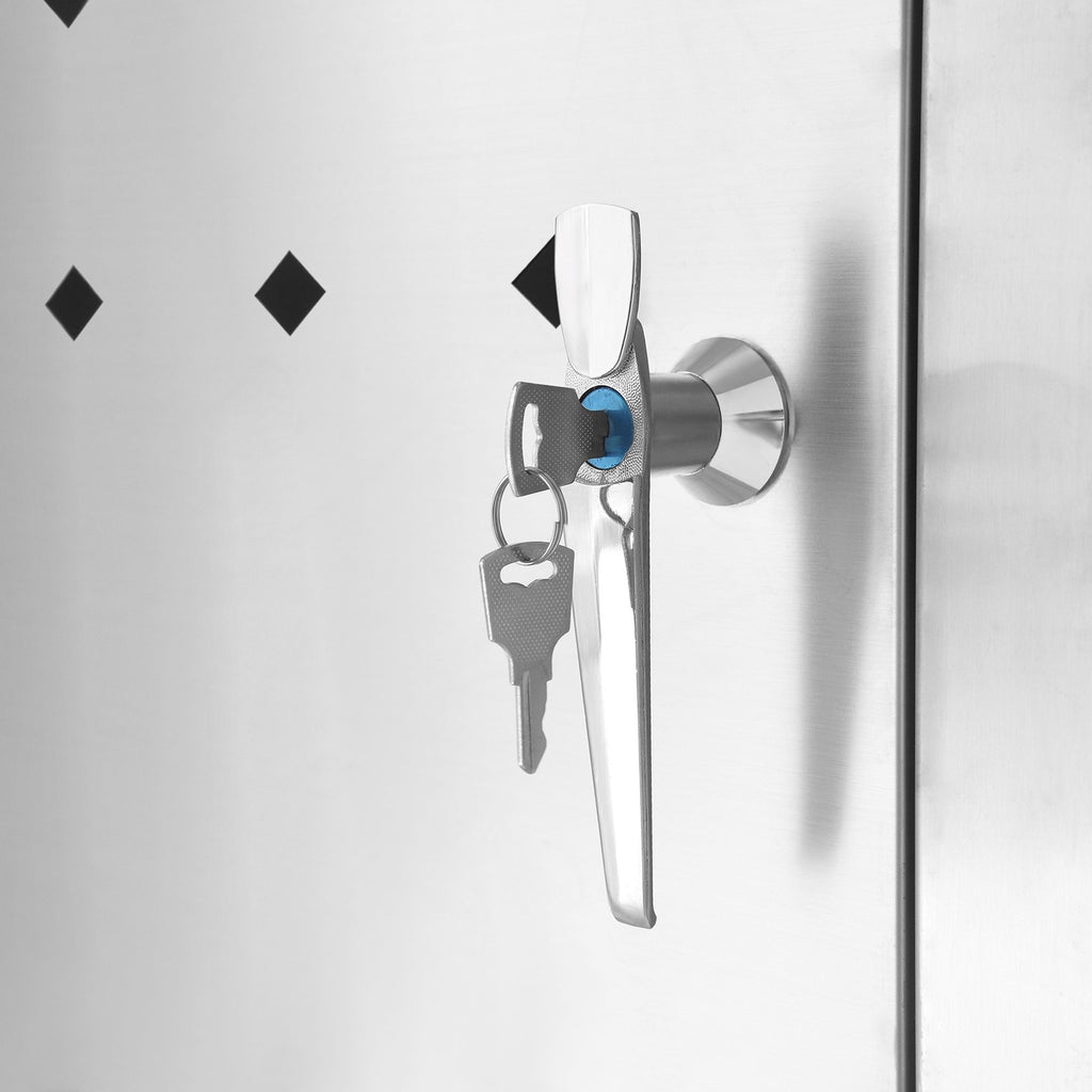 Ensemble de 2 bacs de rangement « Squares », en acier inoxydable, avec couvercles à charnières