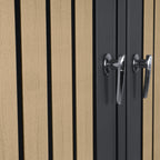 Ensemble de 4 abris à poubelles, anthracite RAL 7016, porte aspect bois (hêtre), toit végétalisé inclus