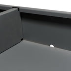 Ensemble de 4 abris à poubelles, anthracite RAL 7016, porte aspect bois (hêtre), toit végétalisé inclus
