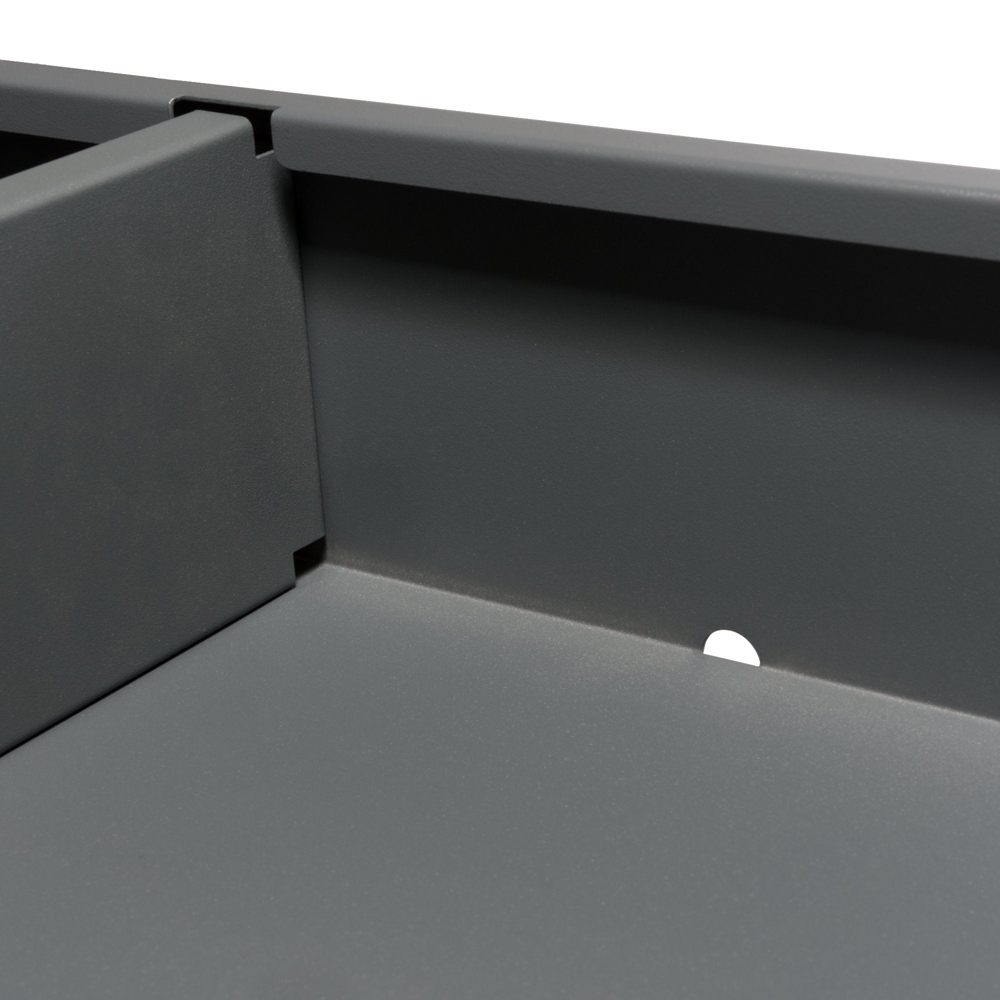 Bin storage unit, set of 4, anthracite RAL 7016, door in wood look (beech), incl. green roof