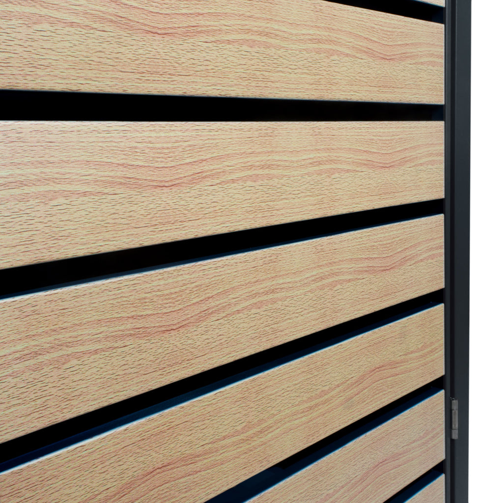 Bin storage unit, set of 2, anthracite RAL 7016, door with wood look