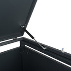 Mülltonnenbox, 3er Set, Anthrazit RAL 7016, Tür in Holzoptik