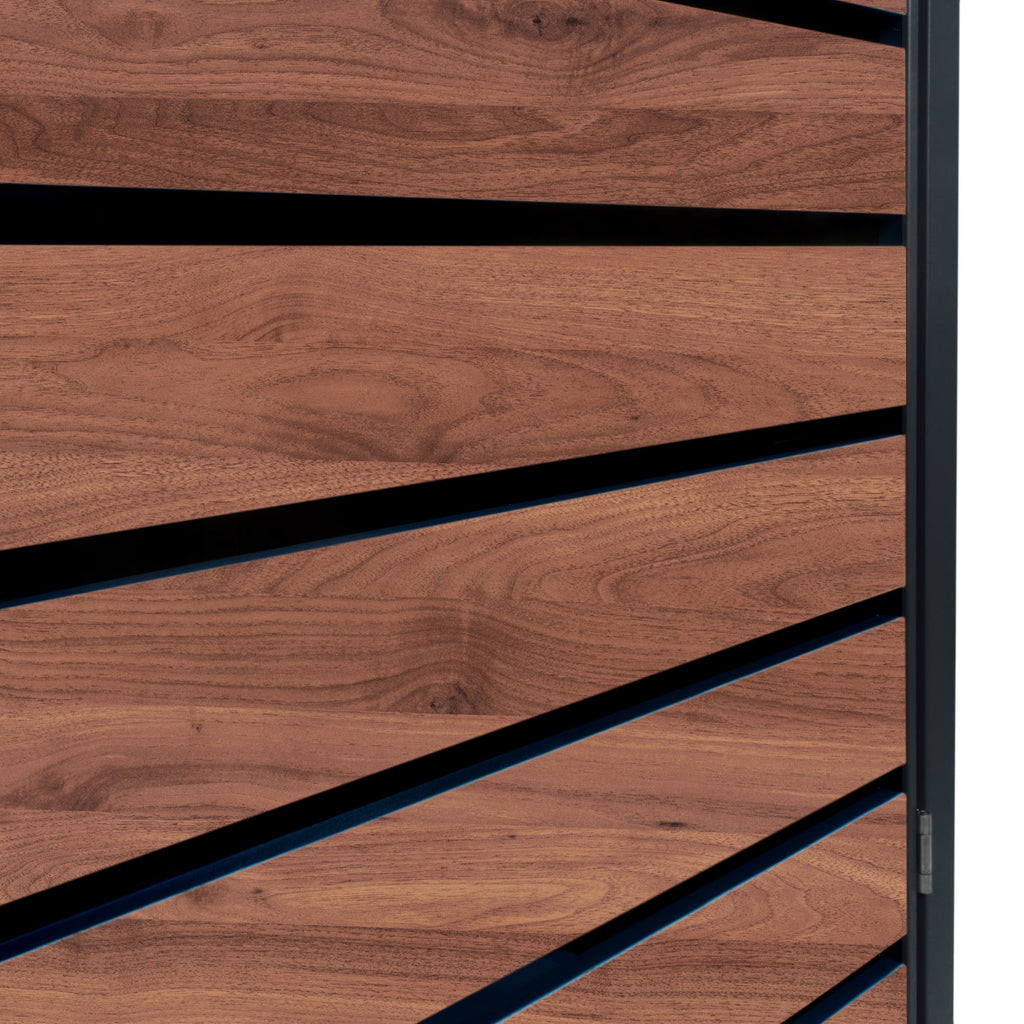 Ensemble de 3 poubelles, anthracite RAL 7016, porte imitation bois