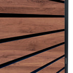 Mülltonnenbox, 3er Set, Anthrazit RAL 7016, Tür in Holzoptik