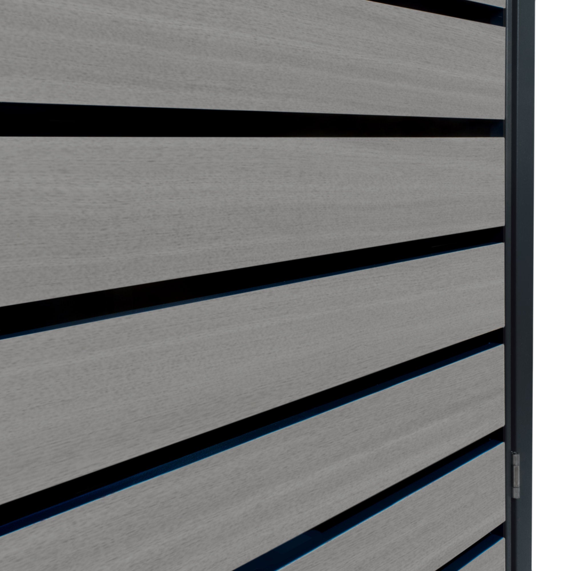 Ensemble de 3 poubelles, anthracite RAL 7016, porte imitation bois