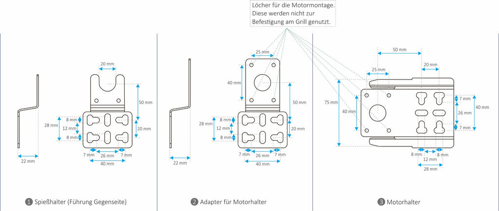 Ensemble de brochettes pour barbecue, 90 cm, comprenant un moteur en acier inoxydable et des aiguilles à viande, pour jusqu'à 10 kg de viande.