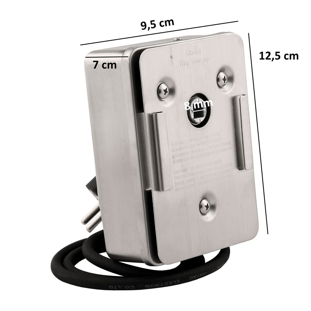 Grillmotor für Grillspieß, 220 - 240V, Edelstahl, Belastbar bis 10 kg
