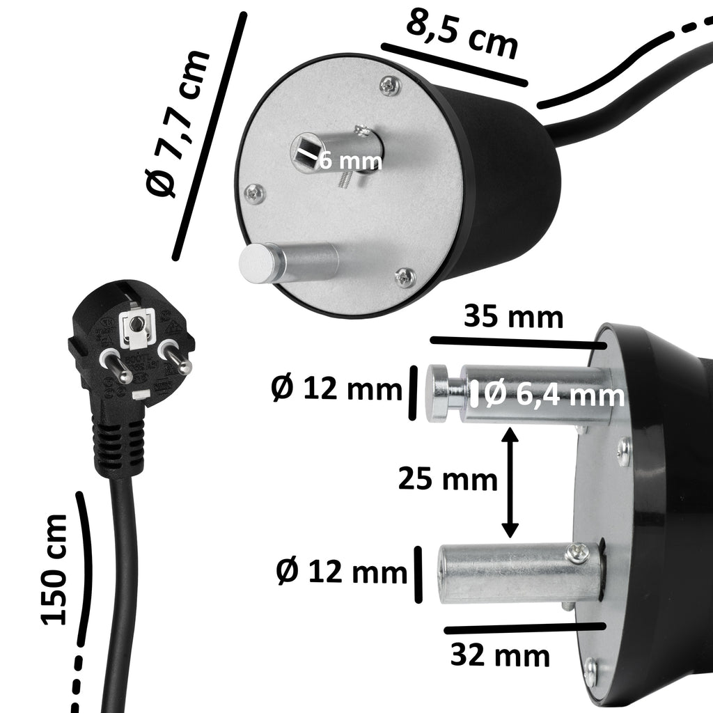 Grillmotor für Grillspieß, 220 - 240V, Belastbar bis 10 kg