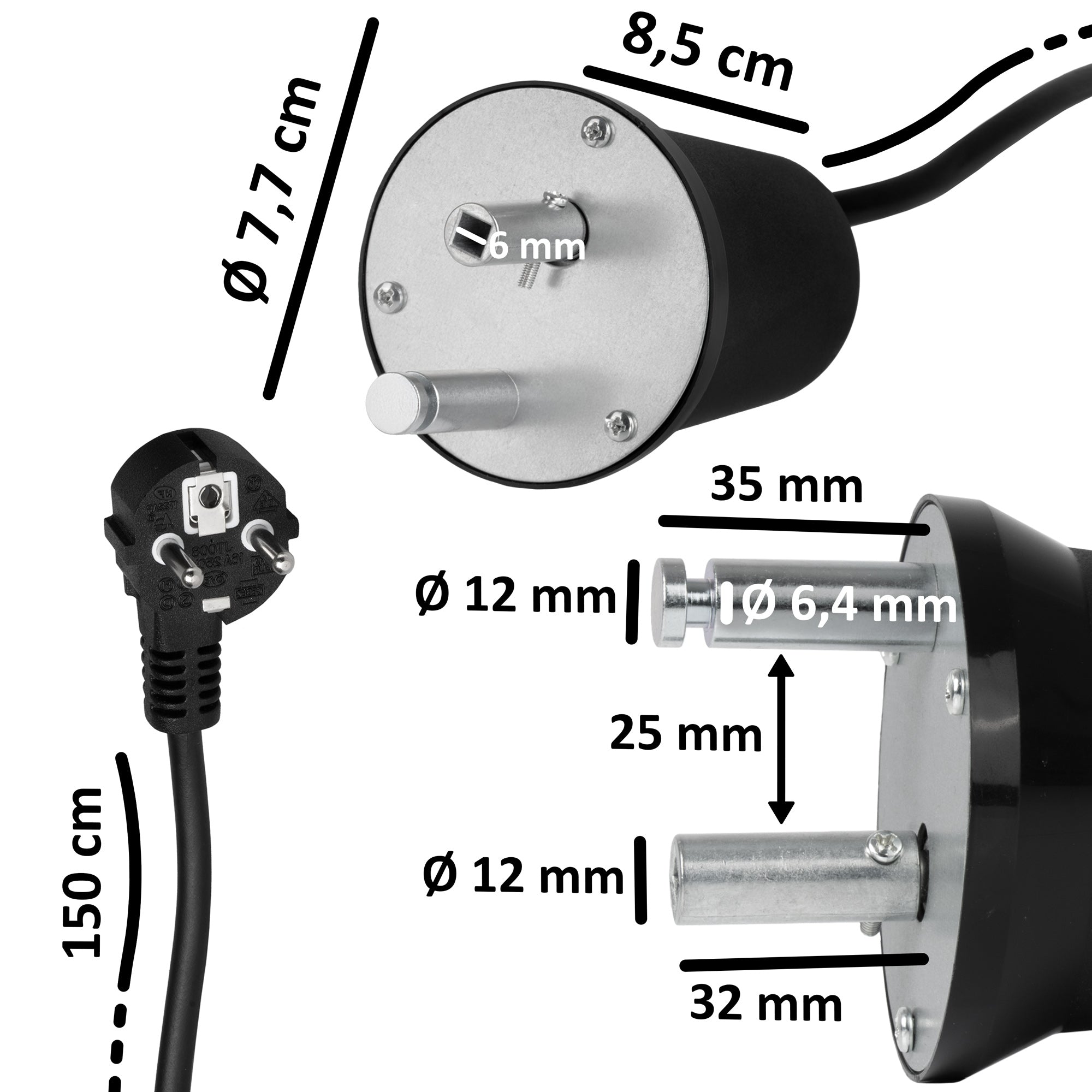 Moteur de rôtissoire, 220-240 V, capacité de charge jusqu'à 10 kg